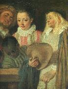 Jean-Antoine Watteau Actors from a French Theatre (Detail) oil